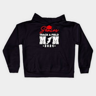 Senior 2024 Track and Field Mom Running Graduation Kids Hoodie